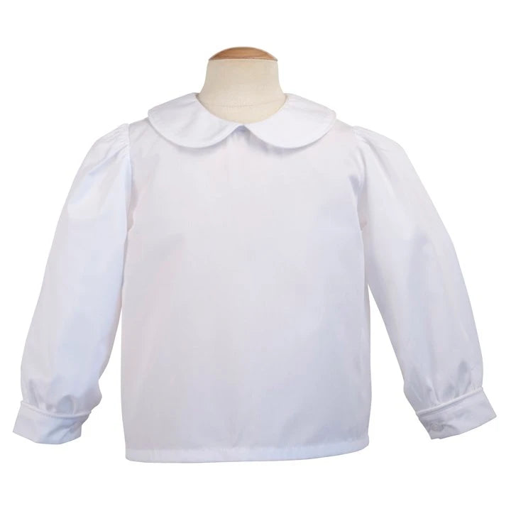 Long Sleeve Peter Pan Piped Blouse