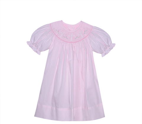 Cross Smocked Pink Savannah Dress