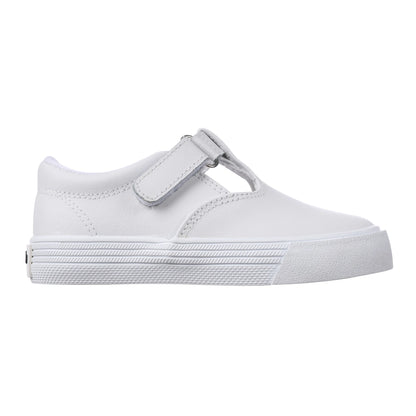 Khloe White Leather T-Strap Shoe