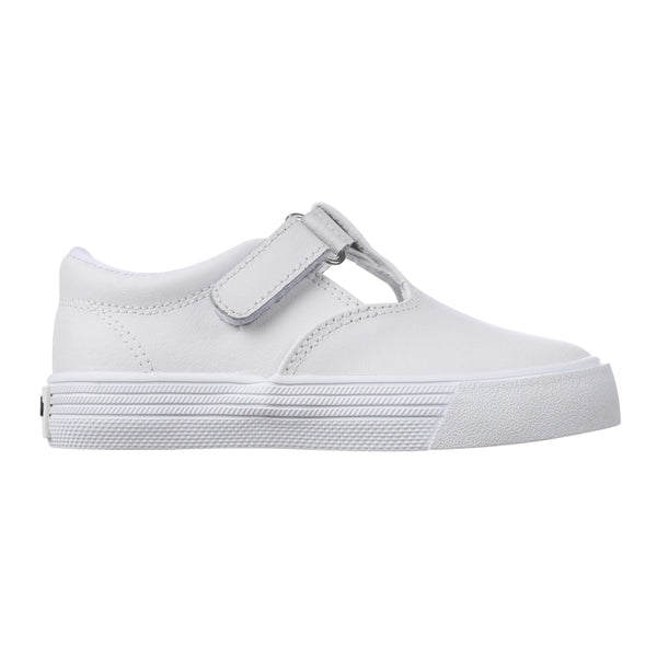 Khloe White Leather T-Strap Shoe