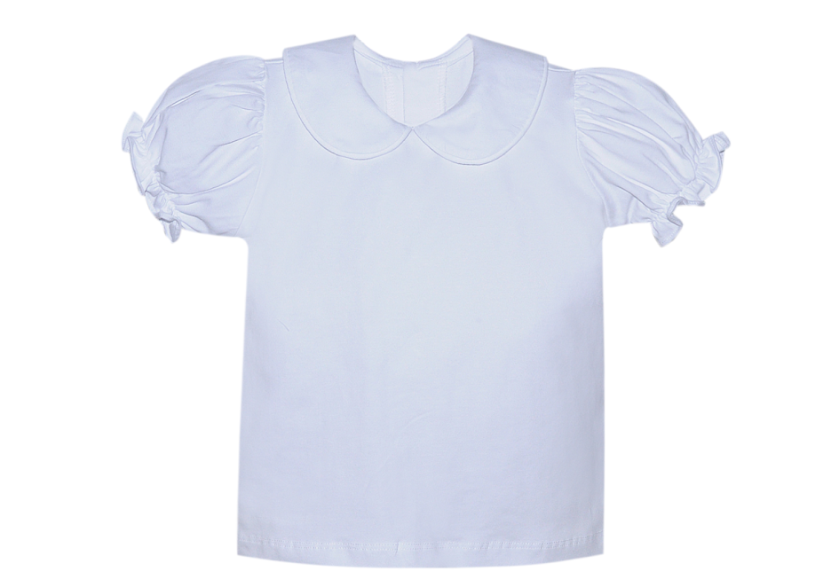 Puff Sleeve Knit Peter Pan Blouse