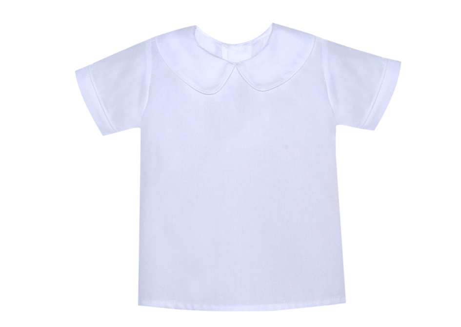 White Piped Peter Pan Top