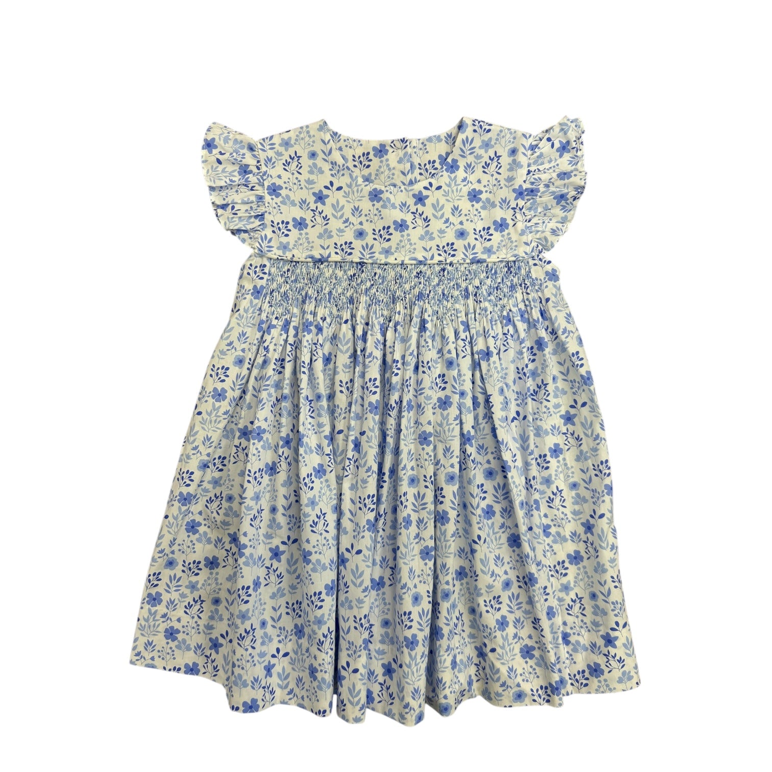 Blue Floral Geo Dress