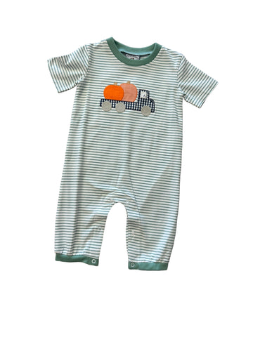 Pumpkin Truck Boy's Romper