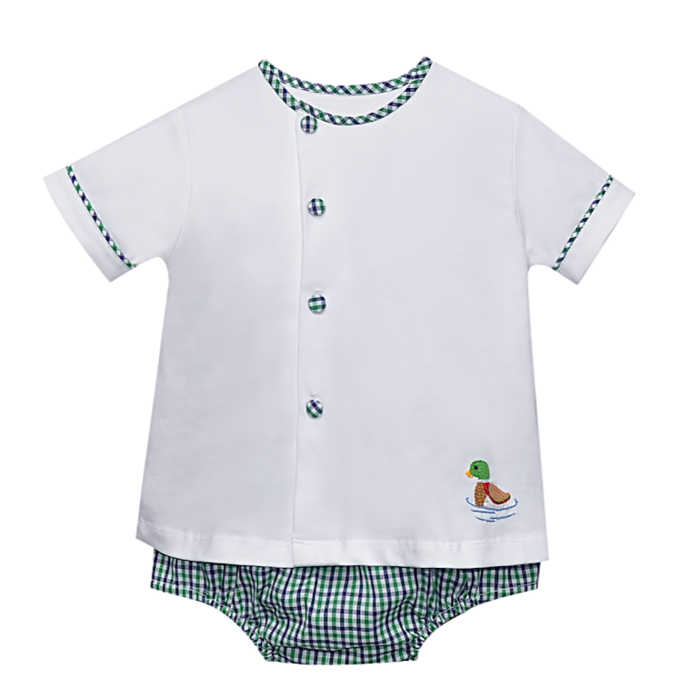 Duck Plaid Diaper Set