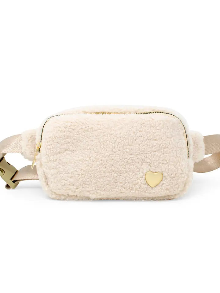 Kids Fuzzy Belt Bag w/ Heart