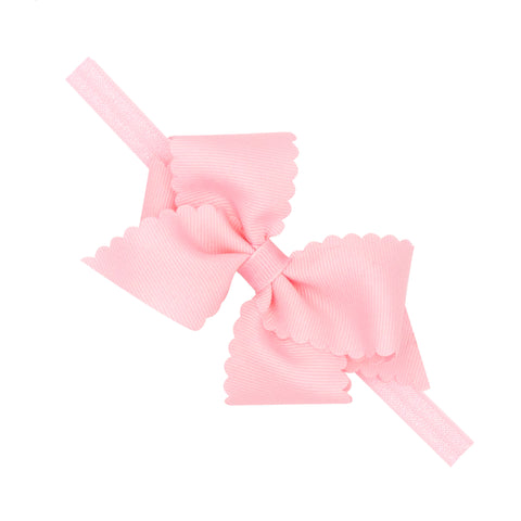 XS Scalloped Edge Hair Bow on Elastic Band