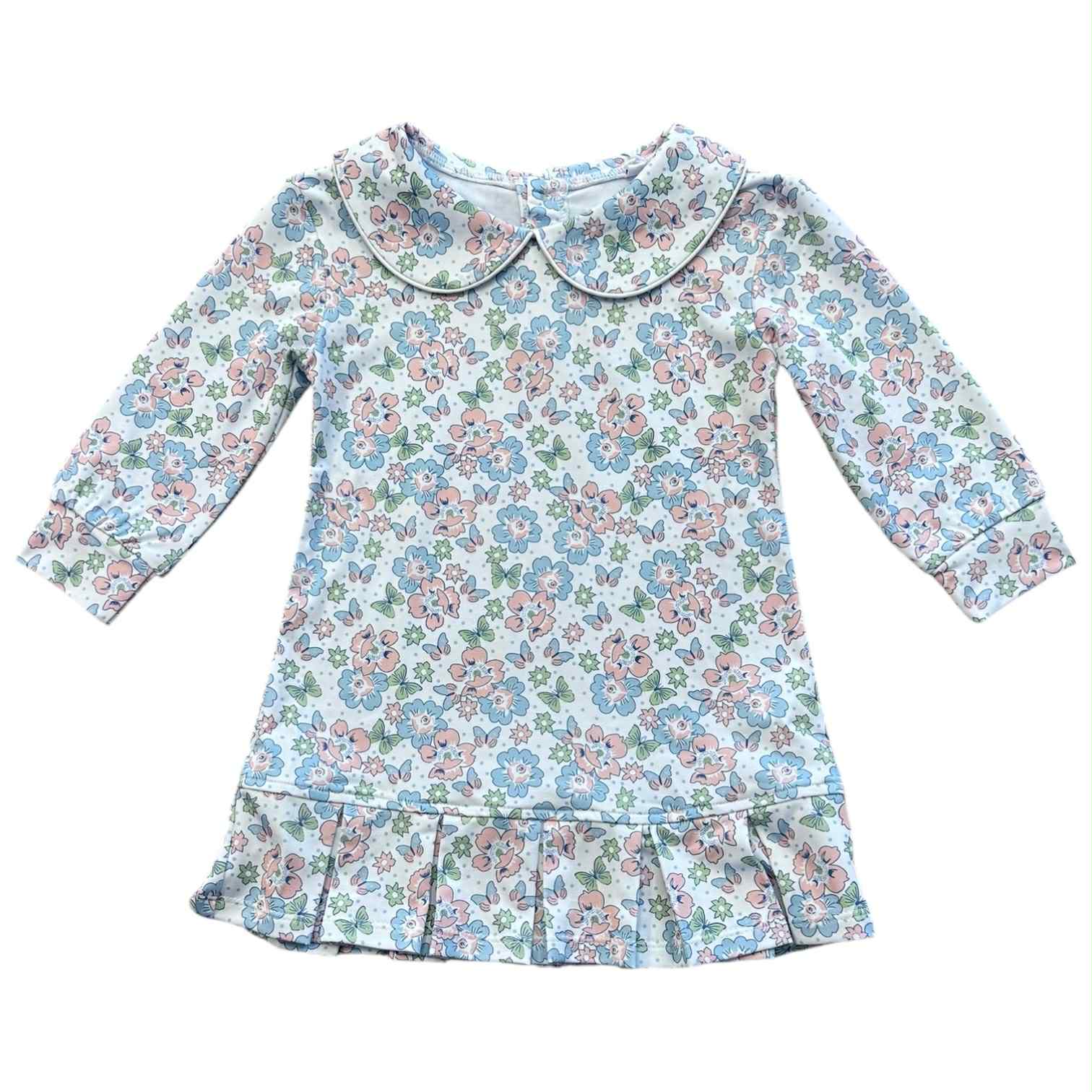 Floral Butterfly Pleated Dress