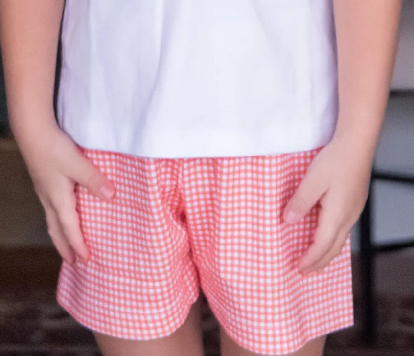 Orange Gingham Conrad Shorts