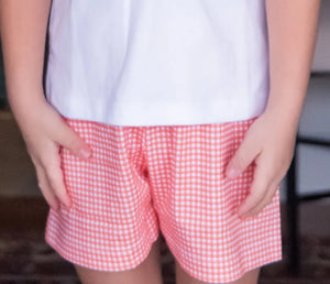 Orange Gingham Conrad Shorts