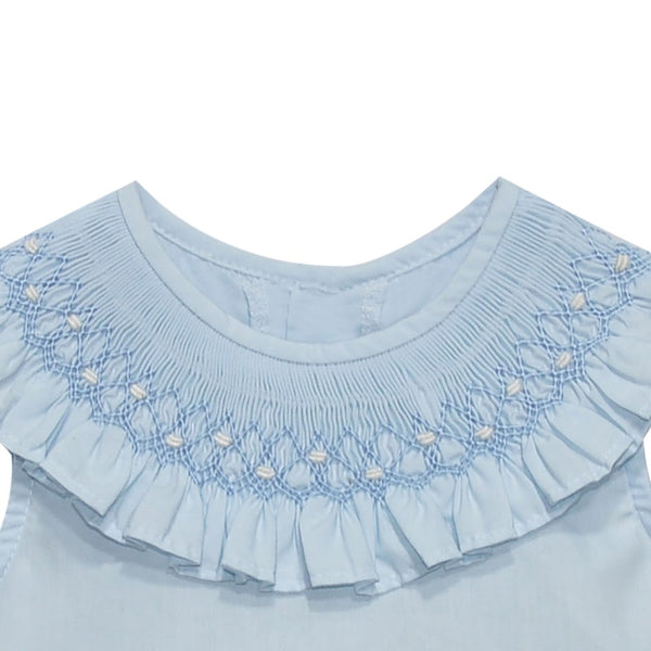 Blue Smocked Zadie Bloomer Set