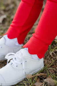 J&L Red Scallop Leggings