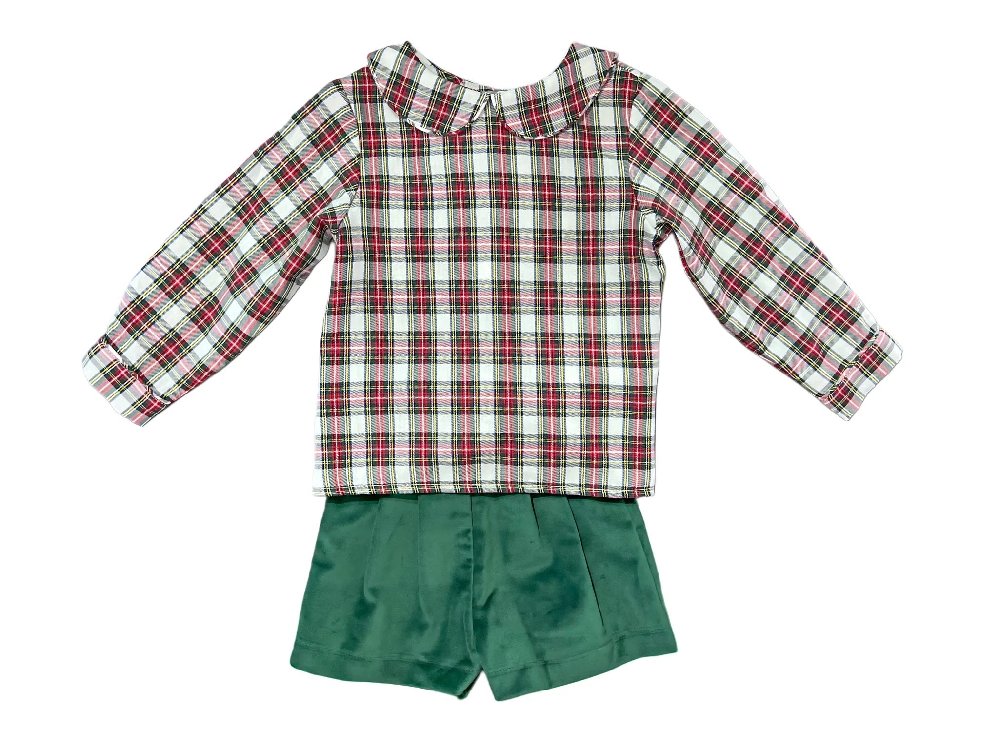 Christmas Green Plaid Short Set