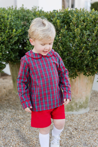 J&L Ward Christmas Plaid Short Set