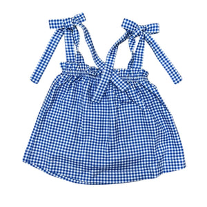 Royal Gingham Pima Tie Top