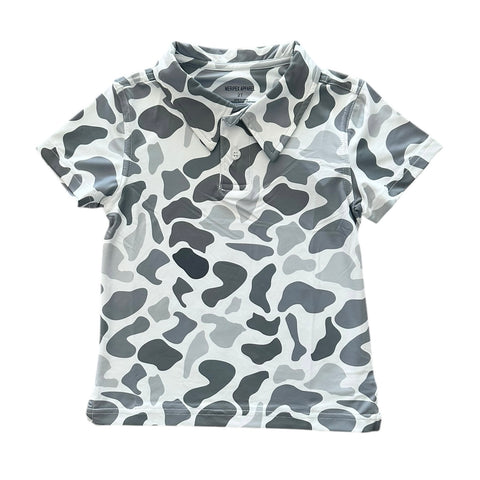 Gray Camo Performance Polo