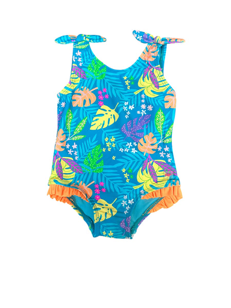 Neon Tiki Vibes Tie Shoulder One Piece Swim