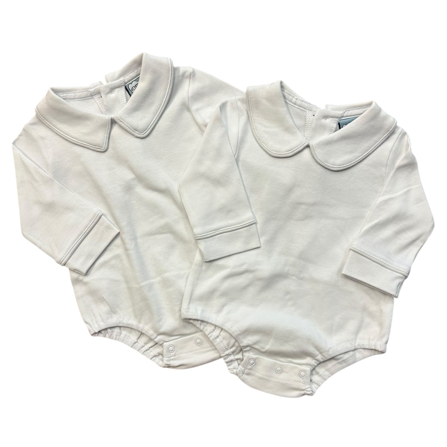 White Collared LS Onesie