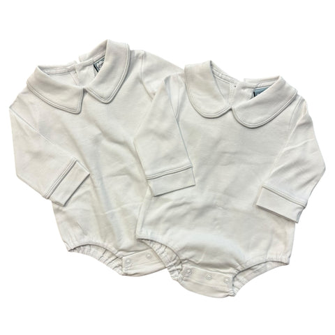 White Collared LS Onesie