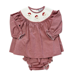 Santa Smocked Bloomer Set