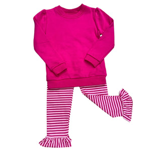 Adalynn Pink Ruffle Set