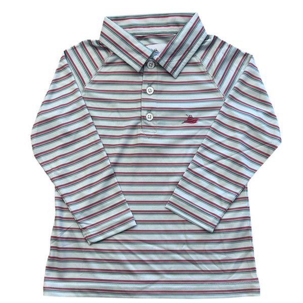 SB LS Performance Striped Polo