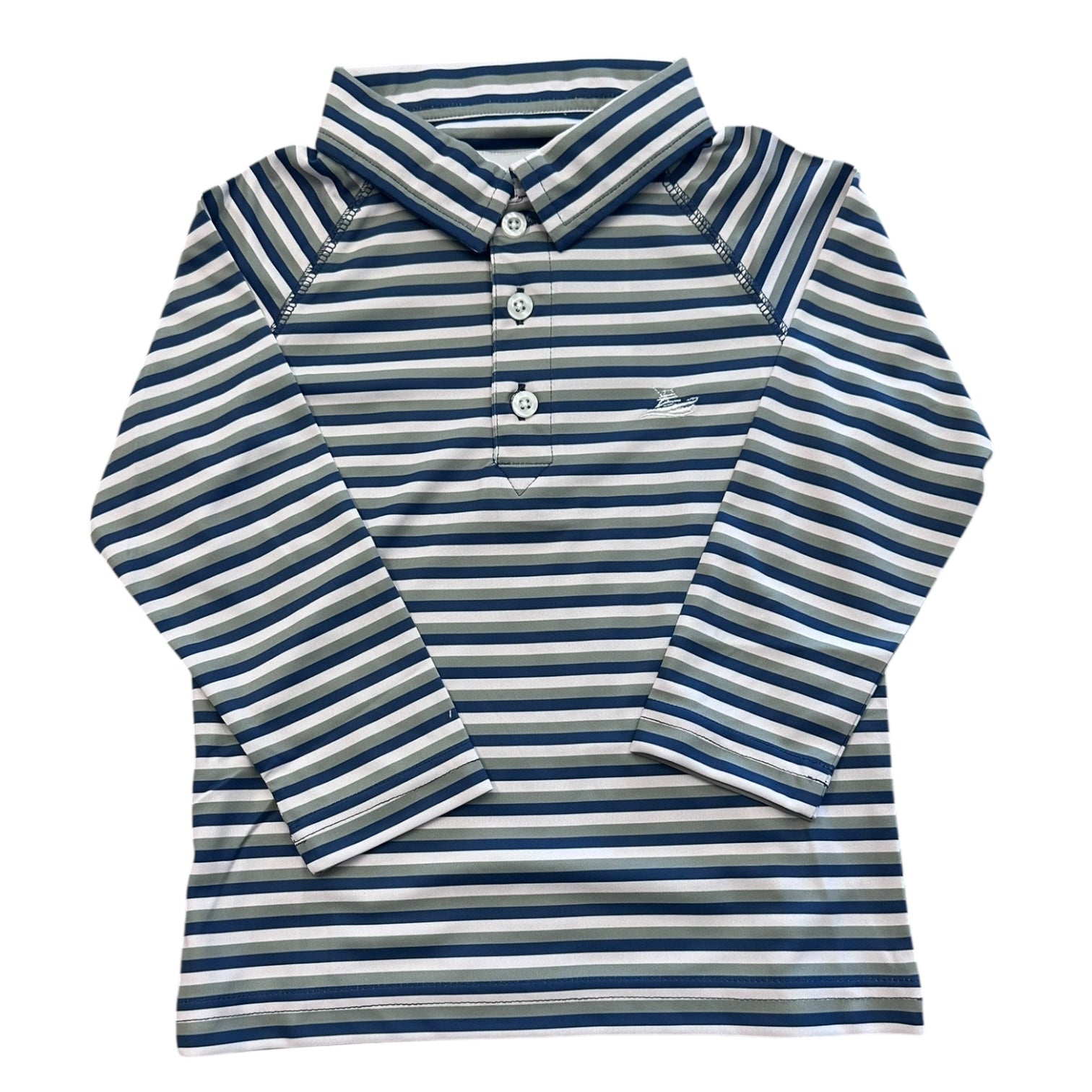 SB LS Performance Striped Polo