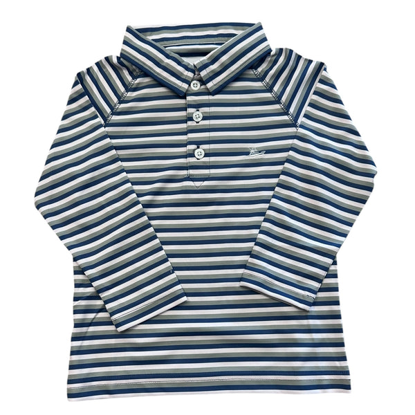 SB LS Performance Striped Polo