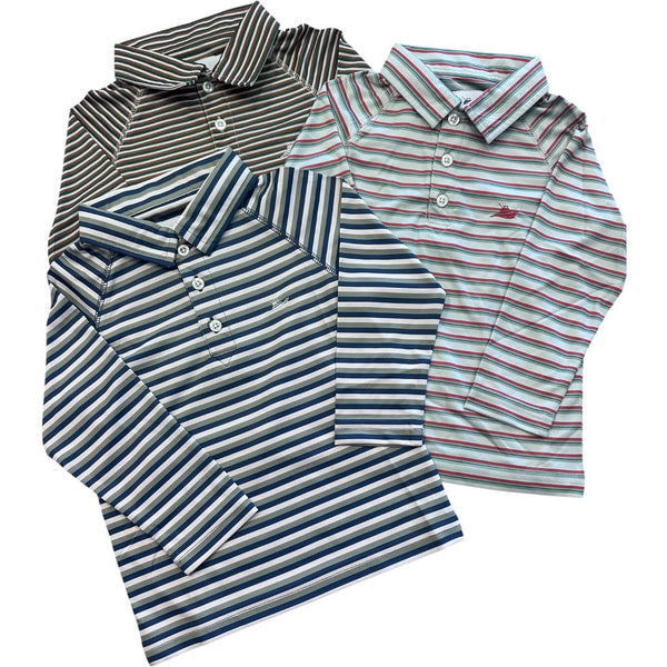 SB LS Performance Striped Polo