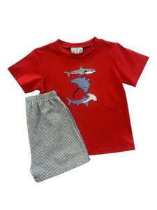 Shark Applique Short Set