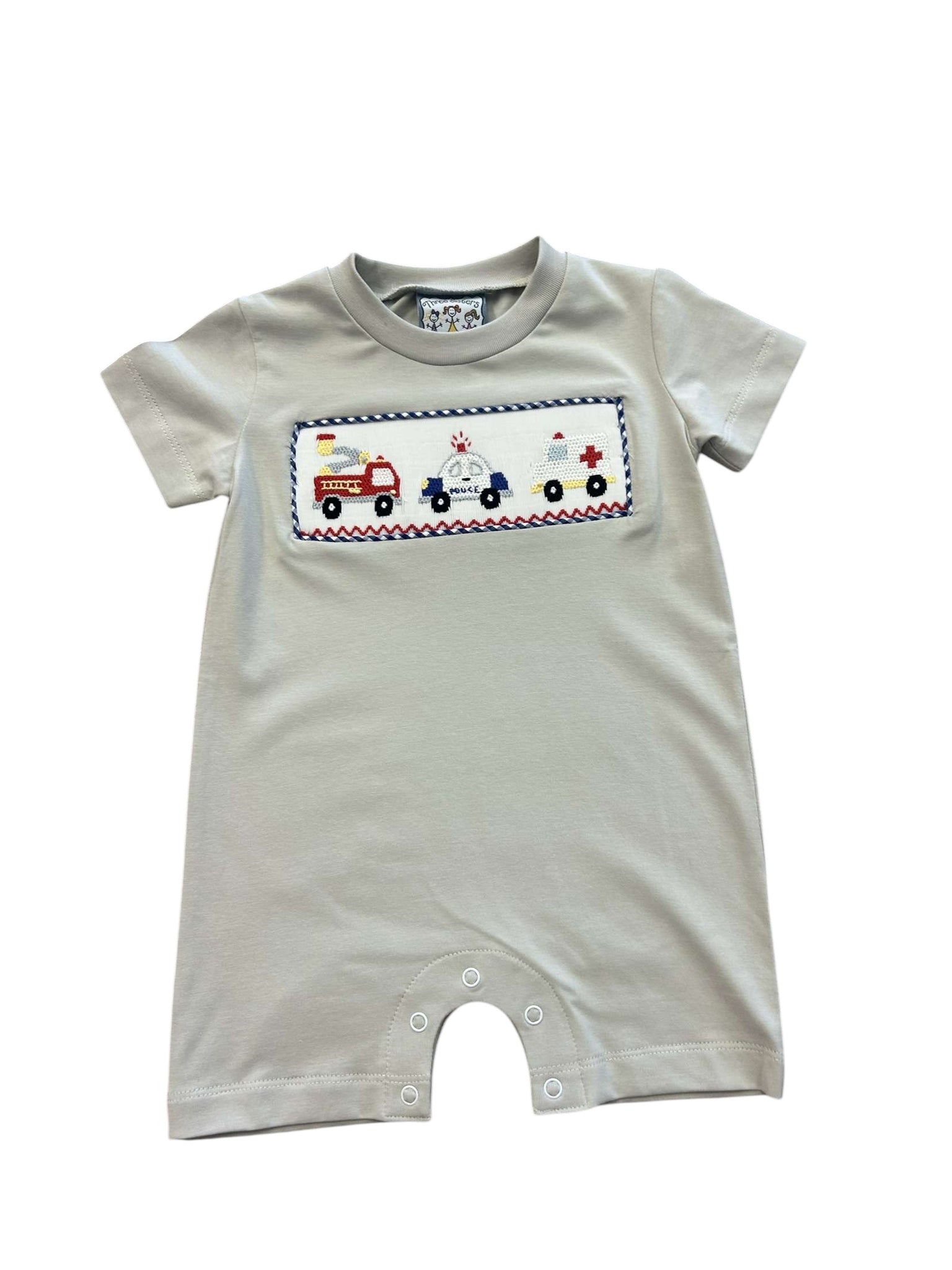 Emergency Vehicle Smocked Romper