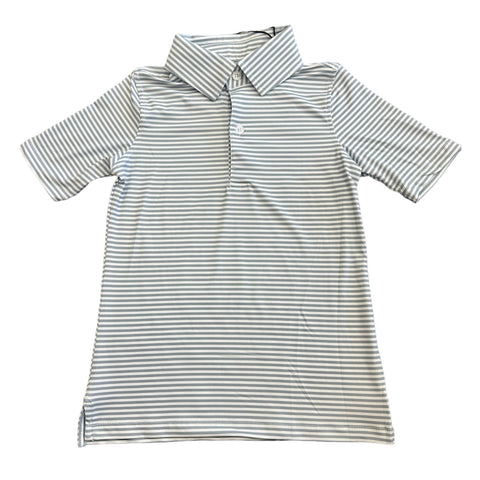 Meripex Gray Stripe Performance Polo