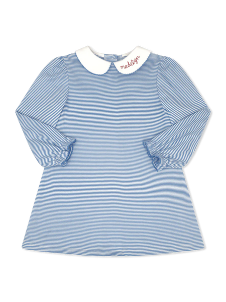 Seaside Blue Stripe LS Dress 2T