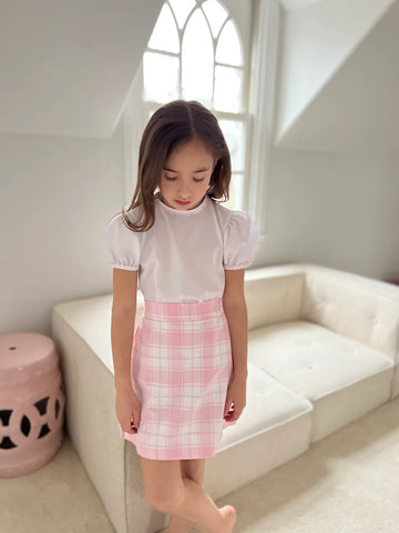 Mae Pink Check Skirt Set