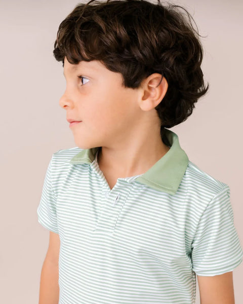 Parker Green Ministripe Polo