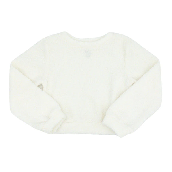 White Cozy Tween Sweater