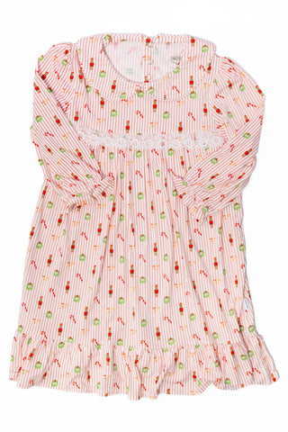 Mini Christmas Pin Stripe Gown