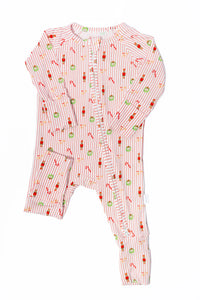 Mini Christmas Pin Stripe Romper