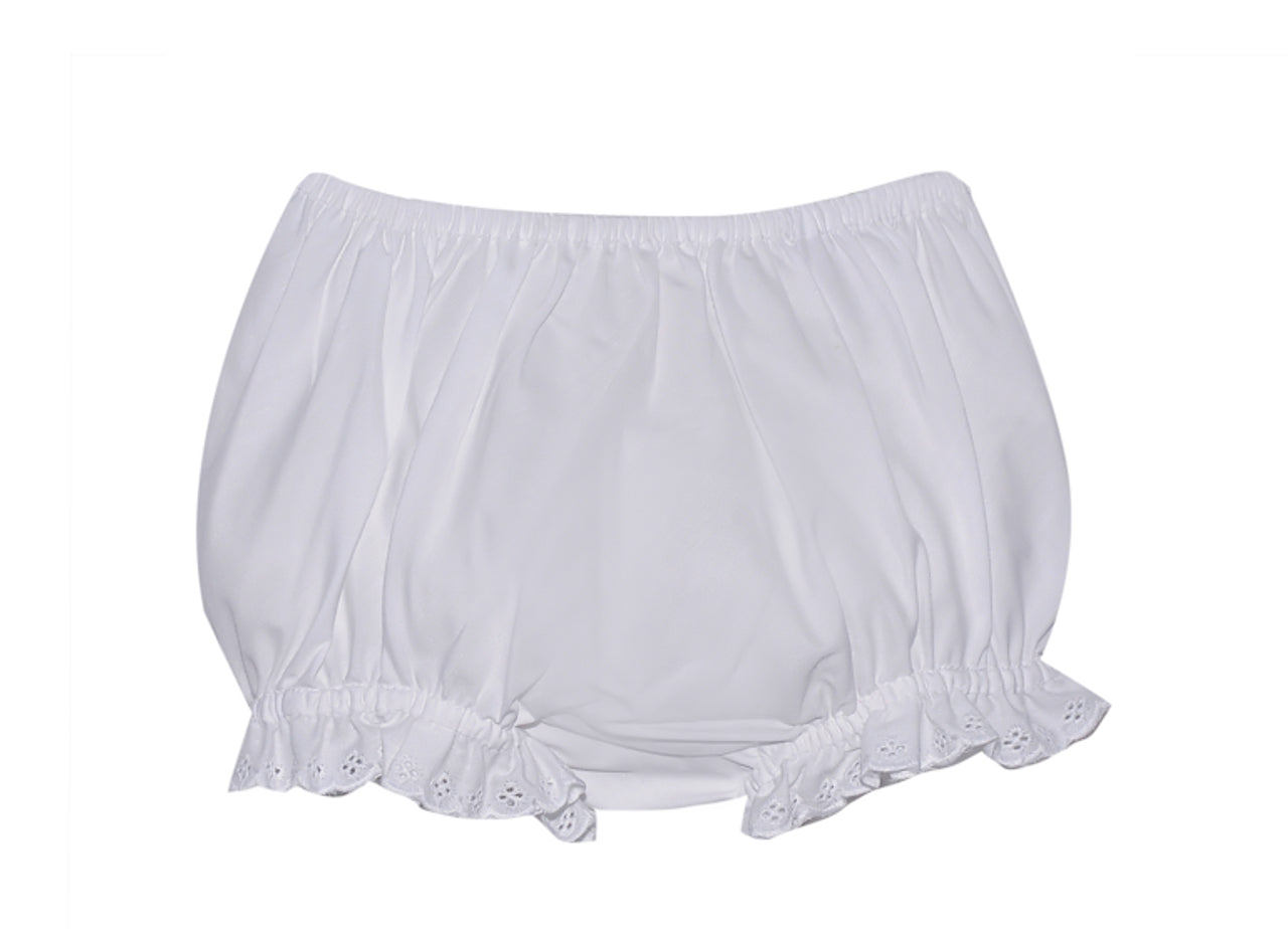Lily Girl White Eyelet Trim Diaper Cover