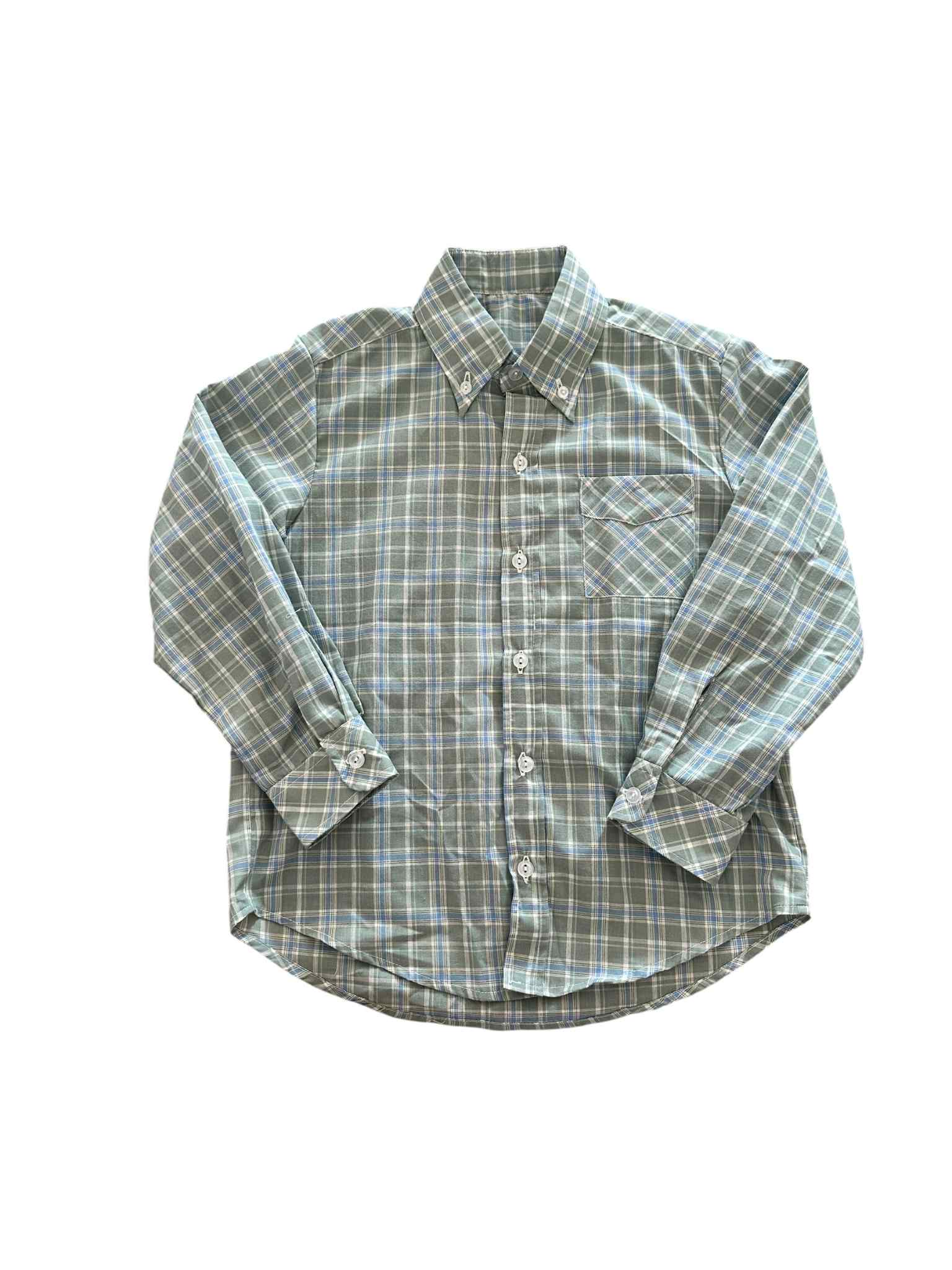 Sage Plaid Button Down