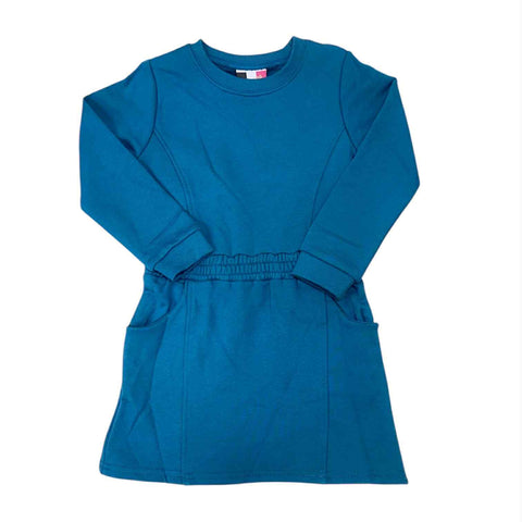 Vivi Teal Sweatshirt Dress