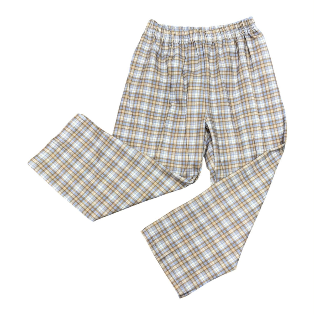 Blue/Brown Plaid Knit Pants