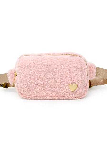 Kids Fuzzy Belt Bag w/ Heart