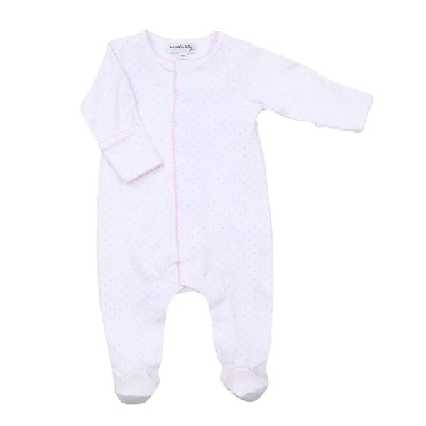 Mini Dots Footie - Pink