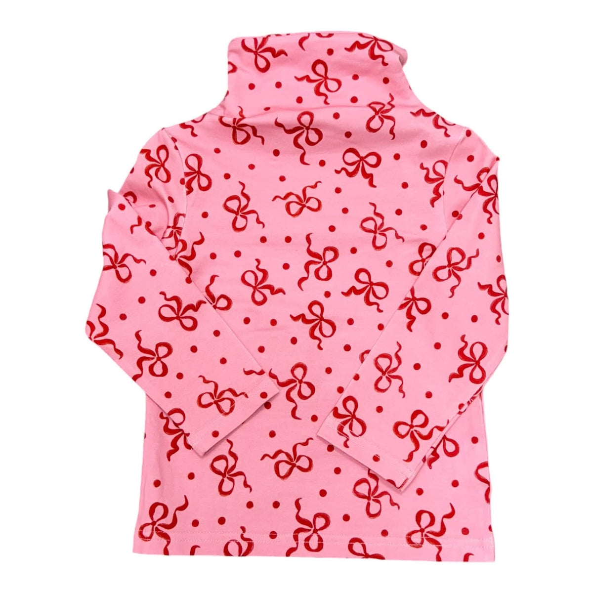 Red Bow Mock Neck