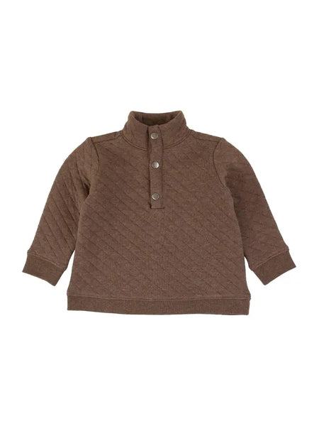 Brown Quilted Quarter Snap Sweatshirt