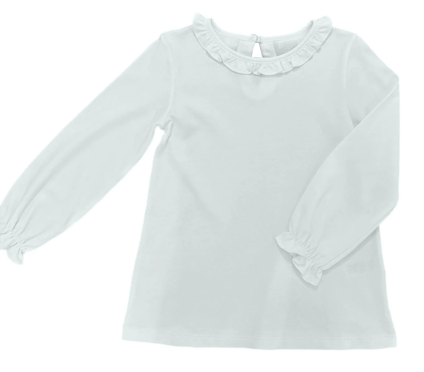 Basics Pima Ruffle Neck Top