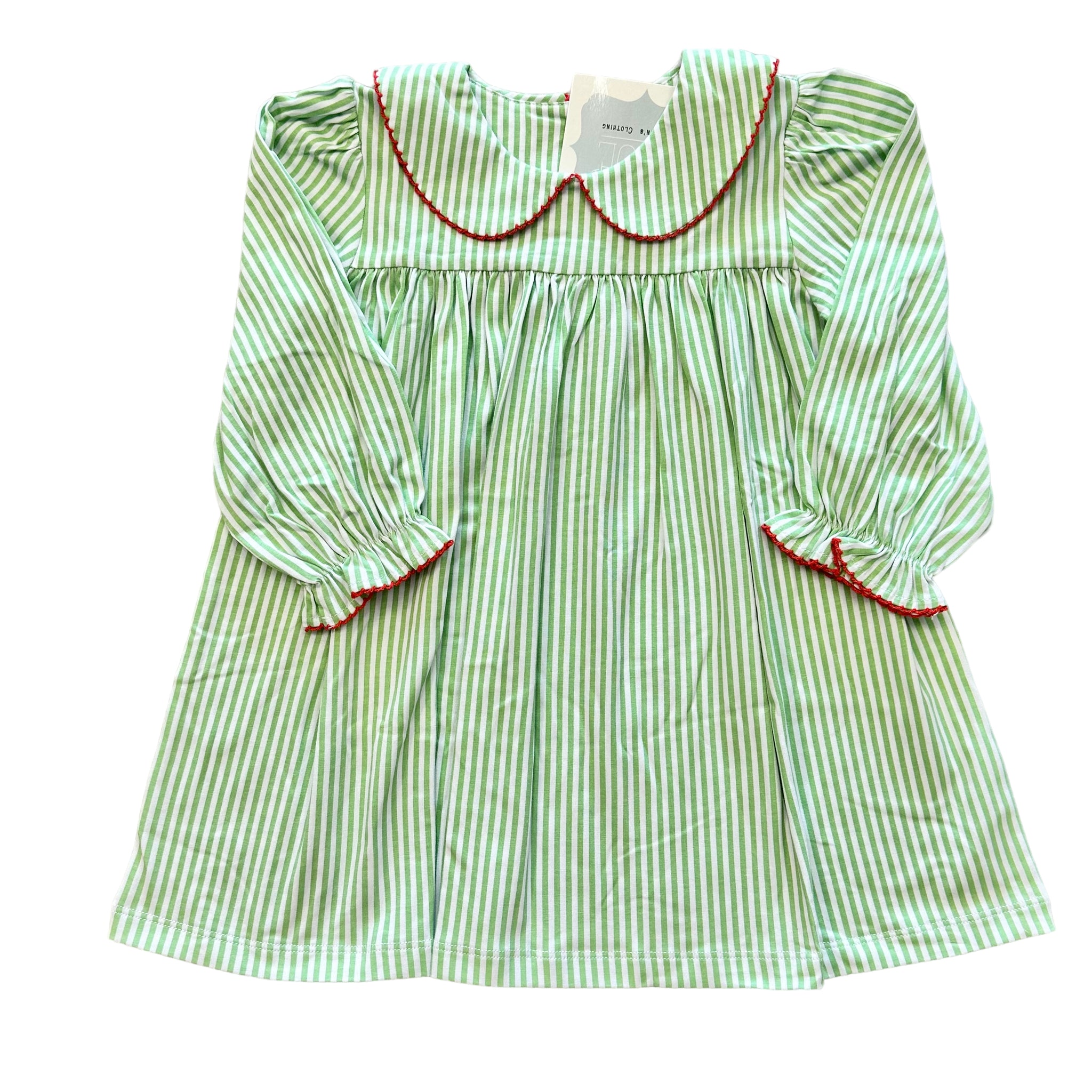 Green Stripe Peter Pan Dress