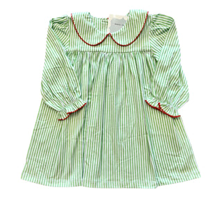 Green Stripe Peter Pan Dress