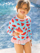 Watermelon Gingham 2 Piece LS Swim